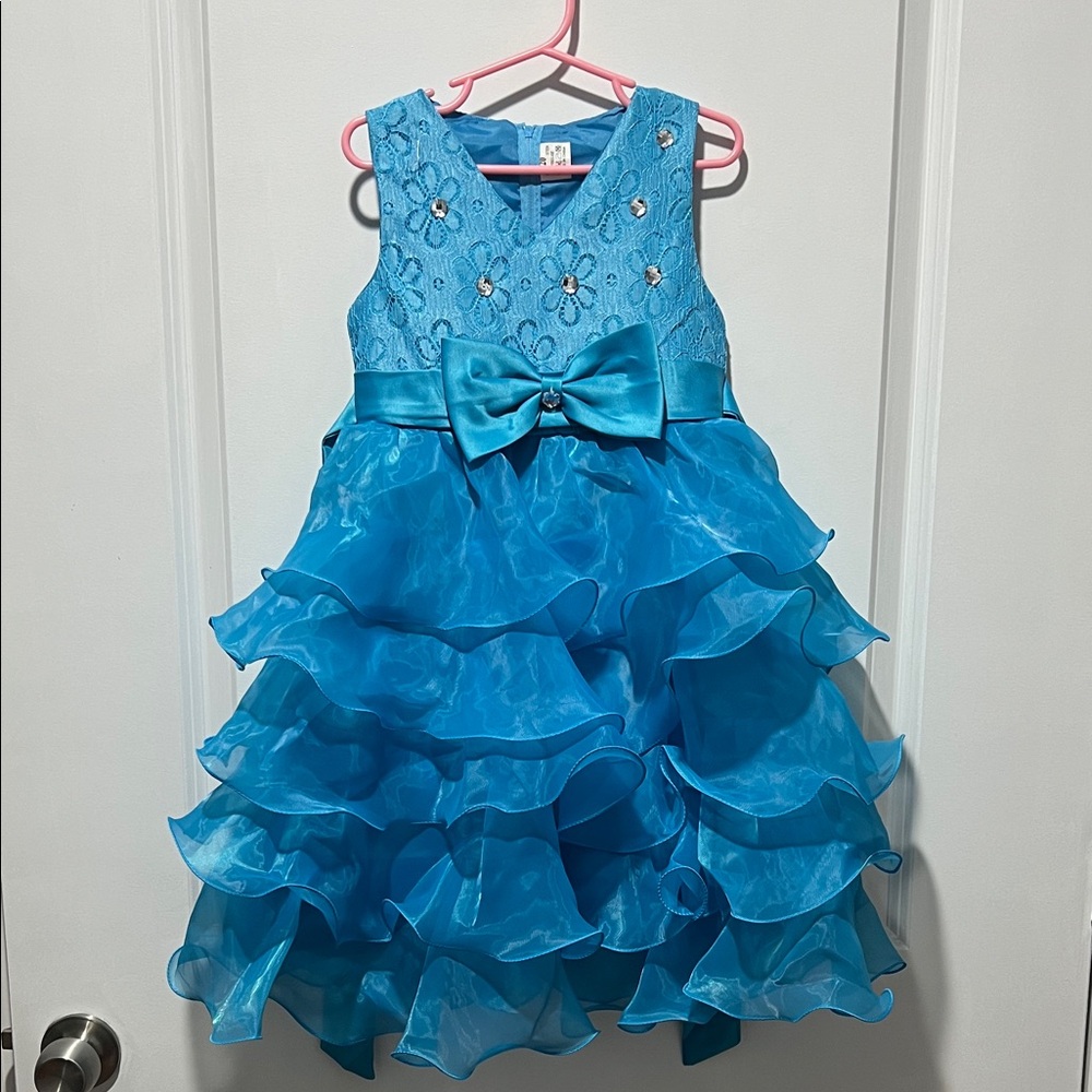 Blue Ruffle Formal dress for girls